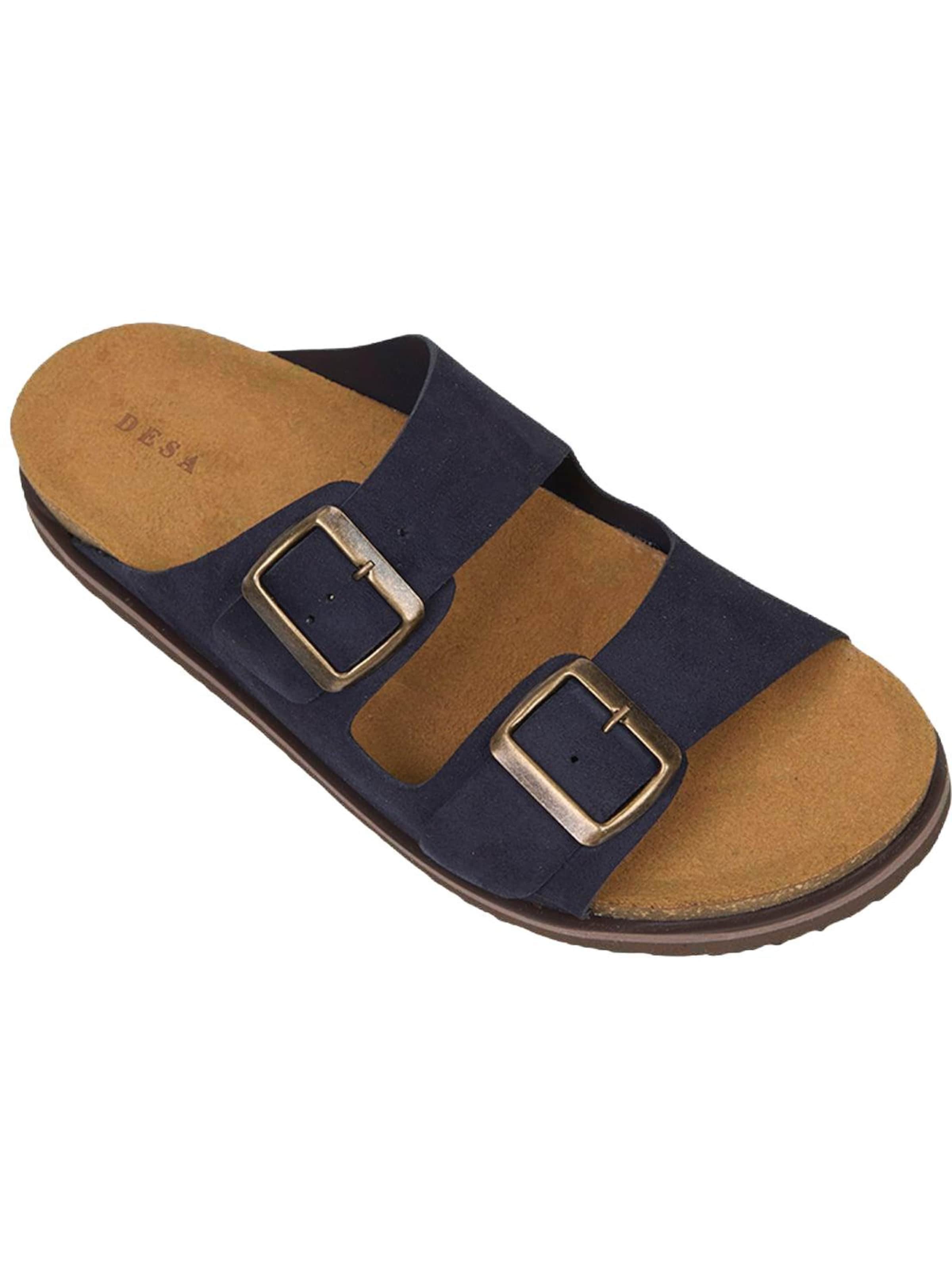 Desa - Zapatos abiertos 'DESA Herren-Sandalen aus Wildleder mit Doppelschnalle' en azul