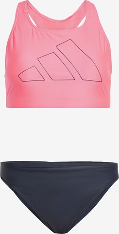 ADIDAS PERFORMANCE Bustier Sportbikini 'Big Bars' in Roze: voorkant