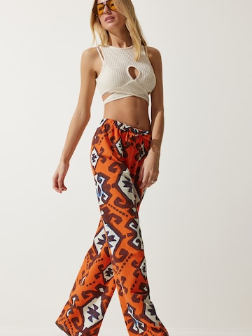 Happiness İstanbul Široke hlačnice Hlače | oranžna barva