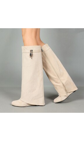 Ital-Design Stiefel in Beige: Vorderseite
