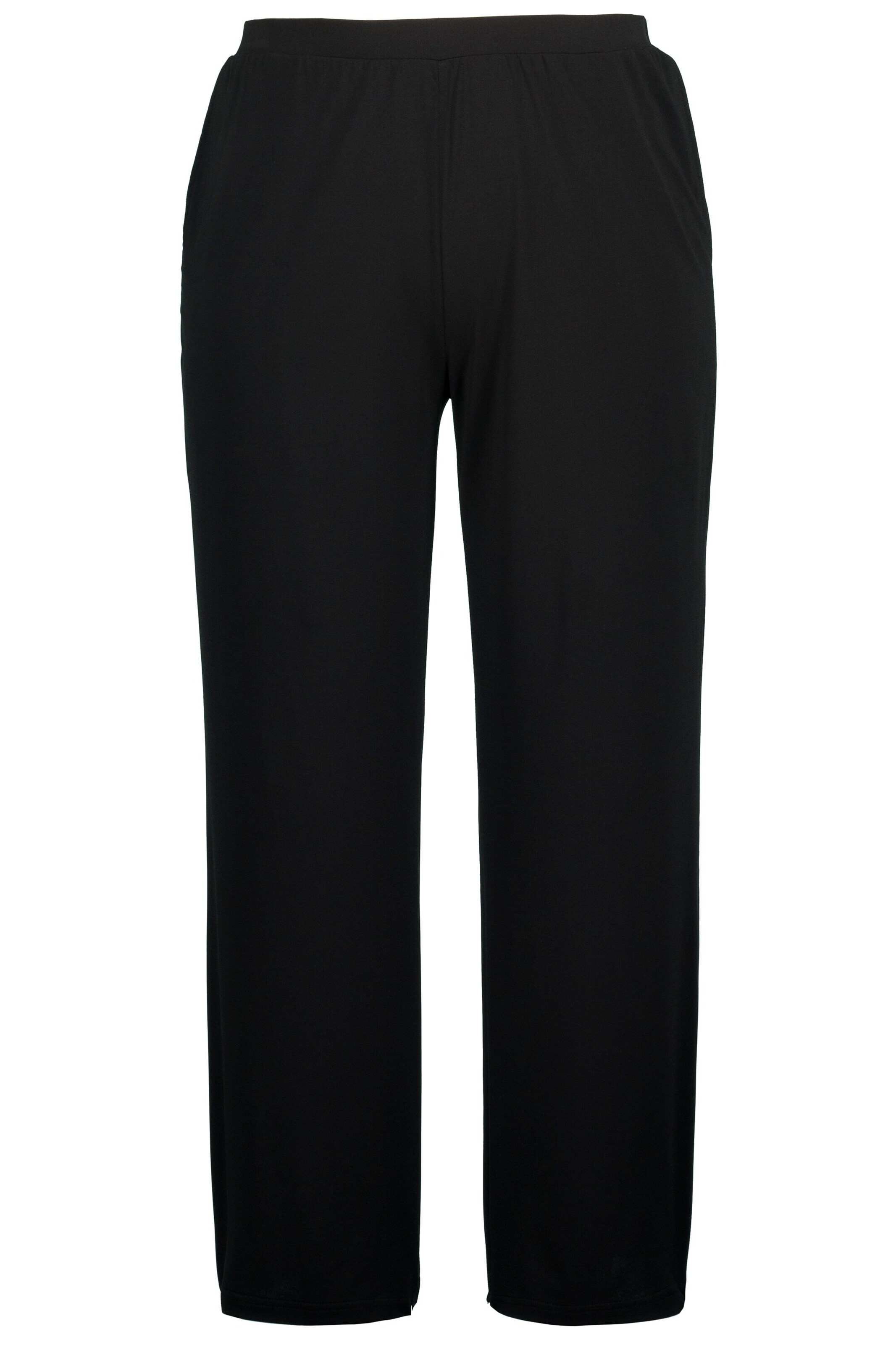 Ulla Popken Wide leg Broek in Zwart: voorkant