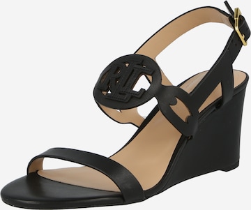 Lauren Ralph Lauren Páskové sandály 'AMILEA' – černá: přední strana