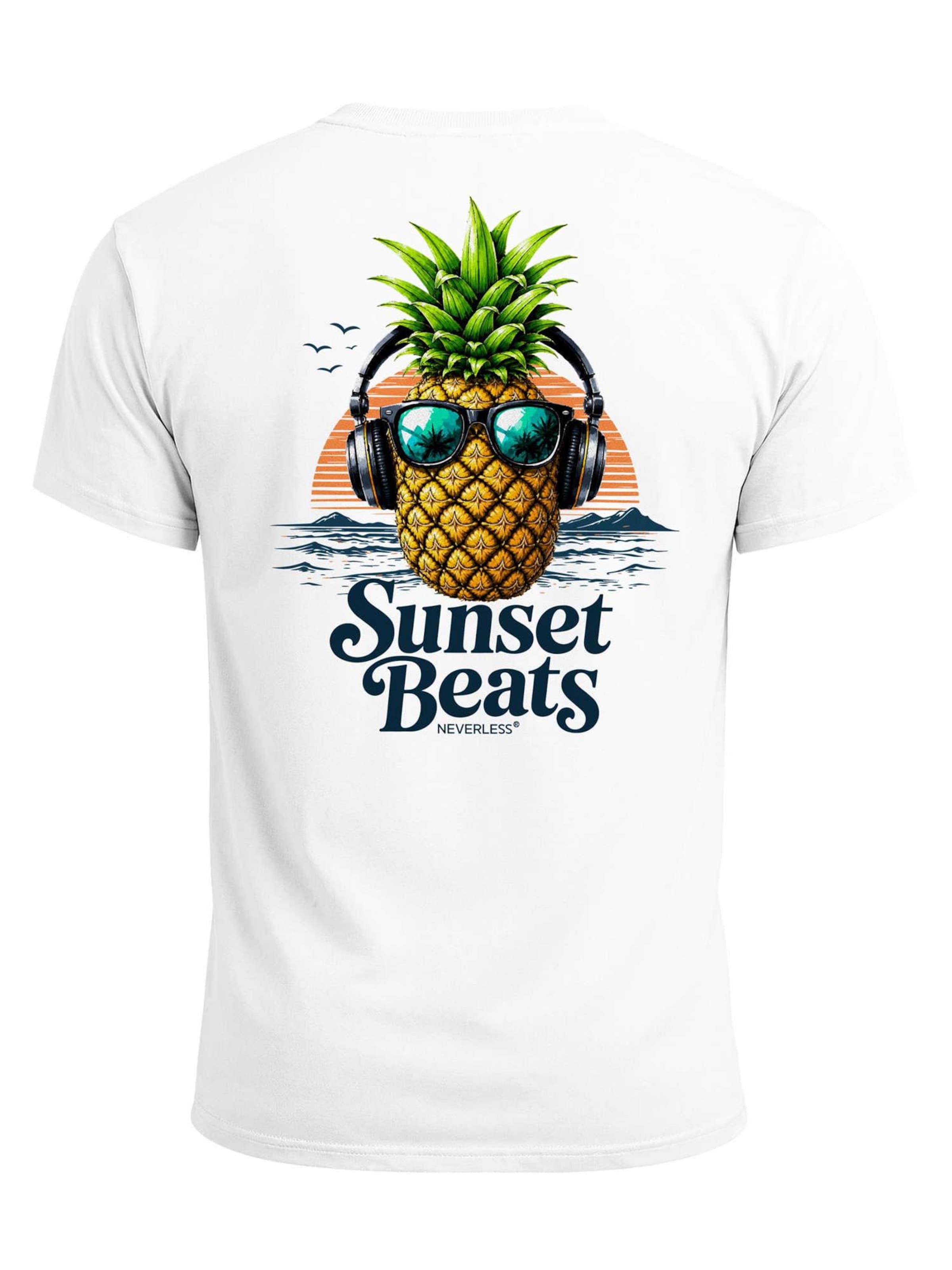 Neverless Shirt 'Sunset Beats' in White: front