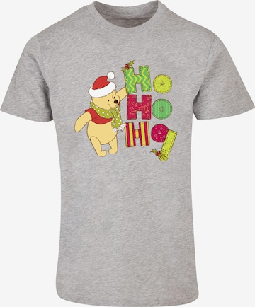 ABSOLUTE CULT T-Shirt 'Winnie The Pooh - Ho Ho Ho Scarf' in Grau: predná strana