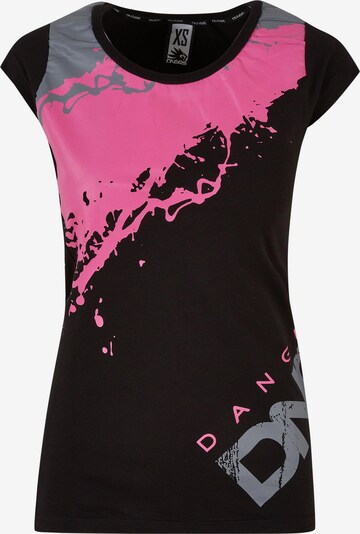 Dangerous DNGRS T-Shirt 'Anger ' in grau / pink / schwarz, Produktansicht