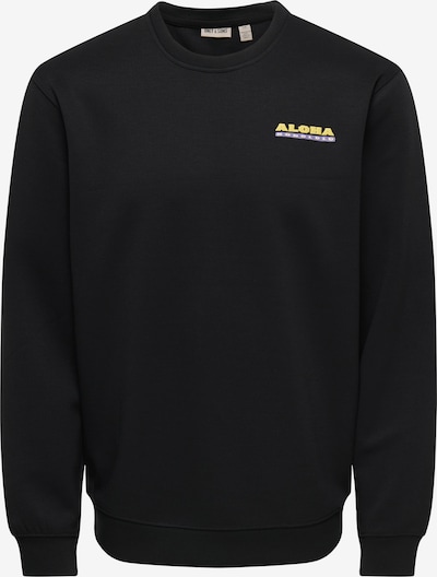 Megztinis be užsegimo 'ONSLUCCA ALOHA' iš Only & Sons, spalva – geltona / purpurinė / omarų spalva / juoda, Prekių apžvalga