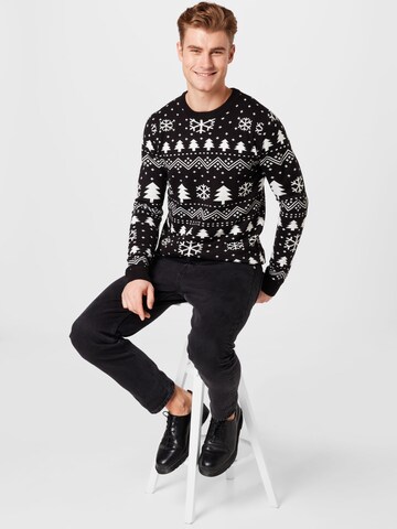 Denim Project Pullover 'X-MAS TREE' in Schwarz