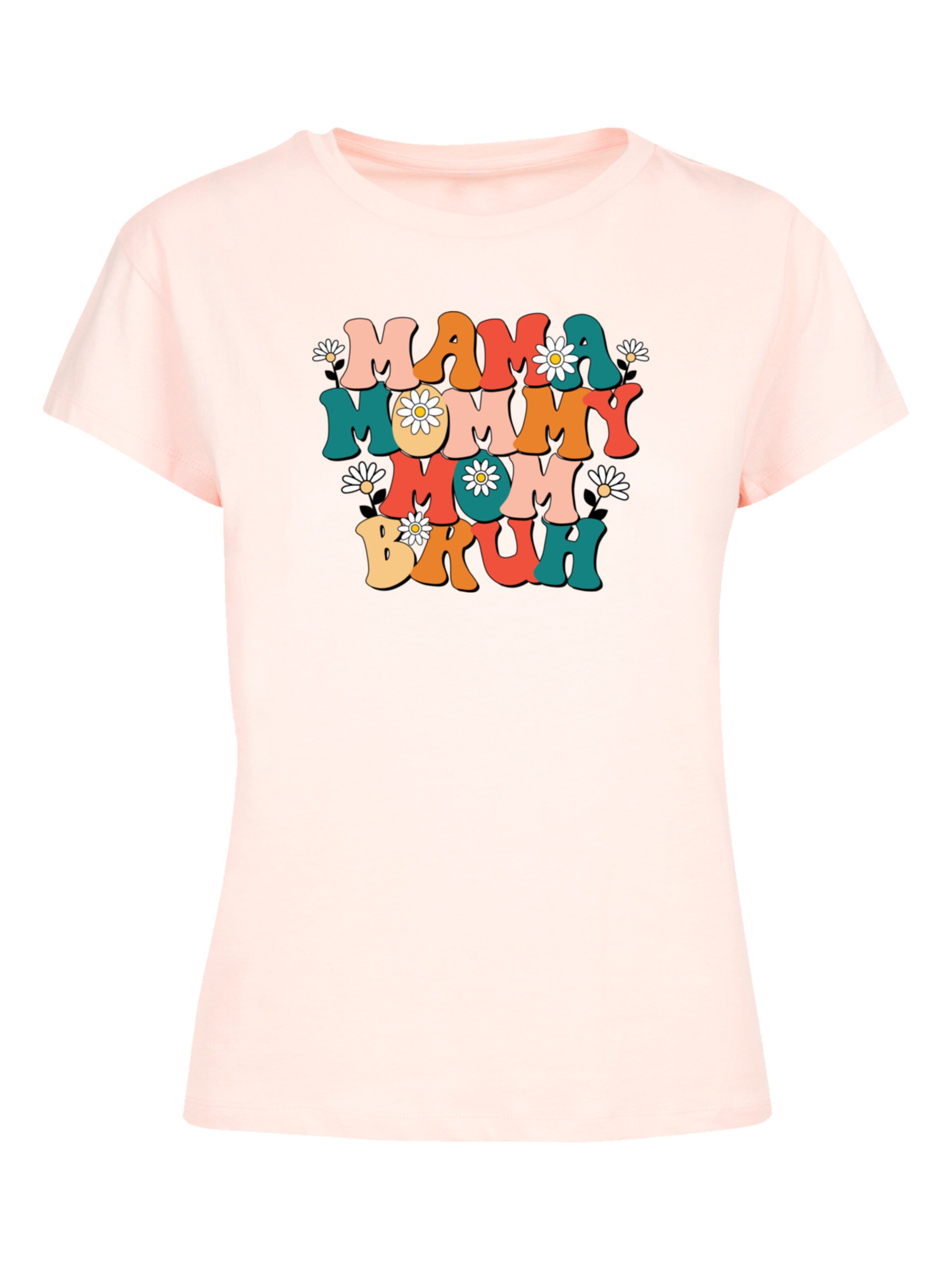F4NT4STIC T-Shirt 'Mothers Day Floral Accent Mom Life Humor Trendy Aesthetic' in Pink: Vorderseite