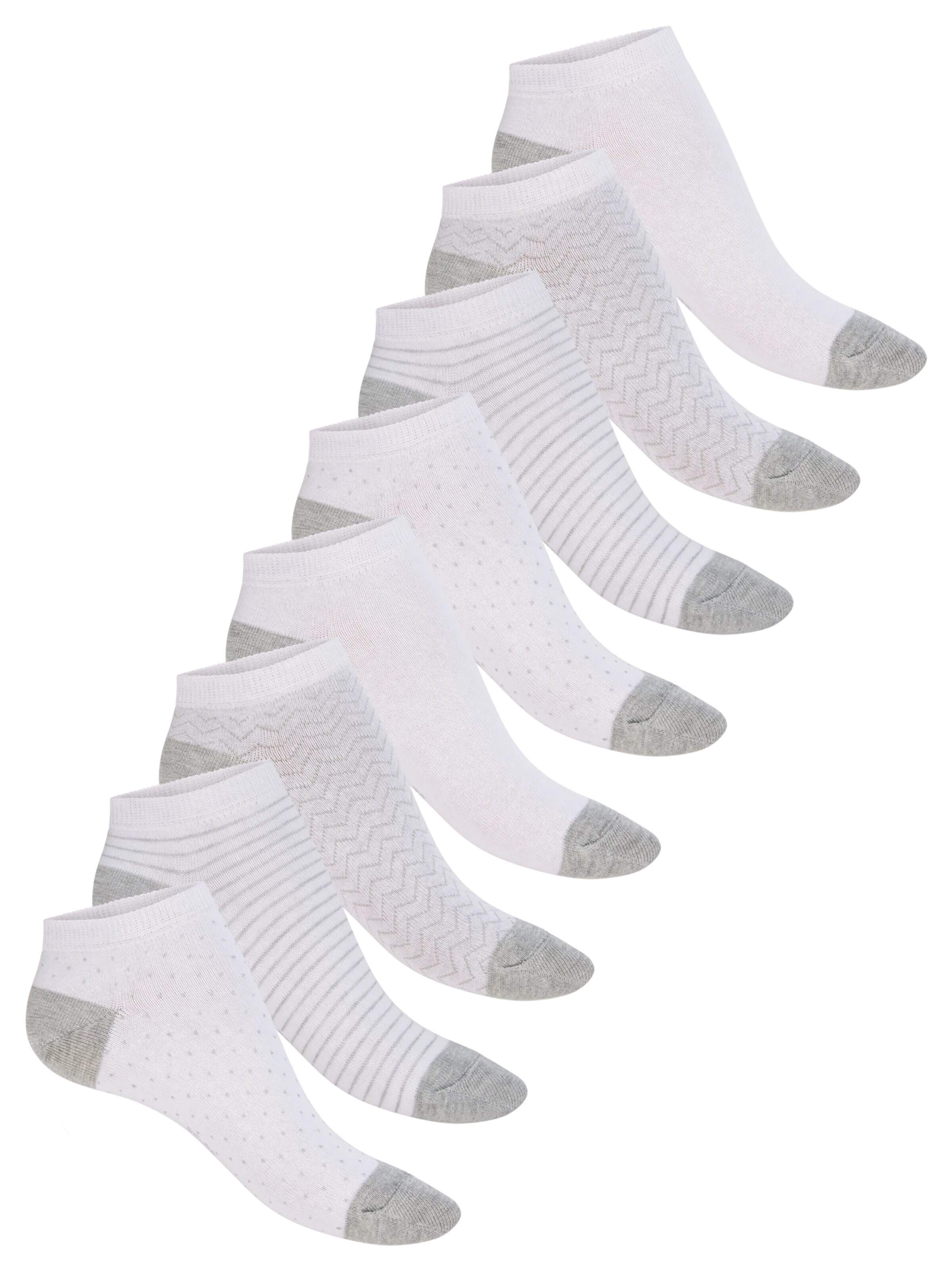 footstar Füßlinge 'Ringel'‌‌‌ in Grau: Vorderseite