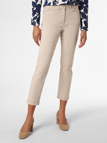 BRAX Regular Pleated Pants 'Lorella' in Beige: front