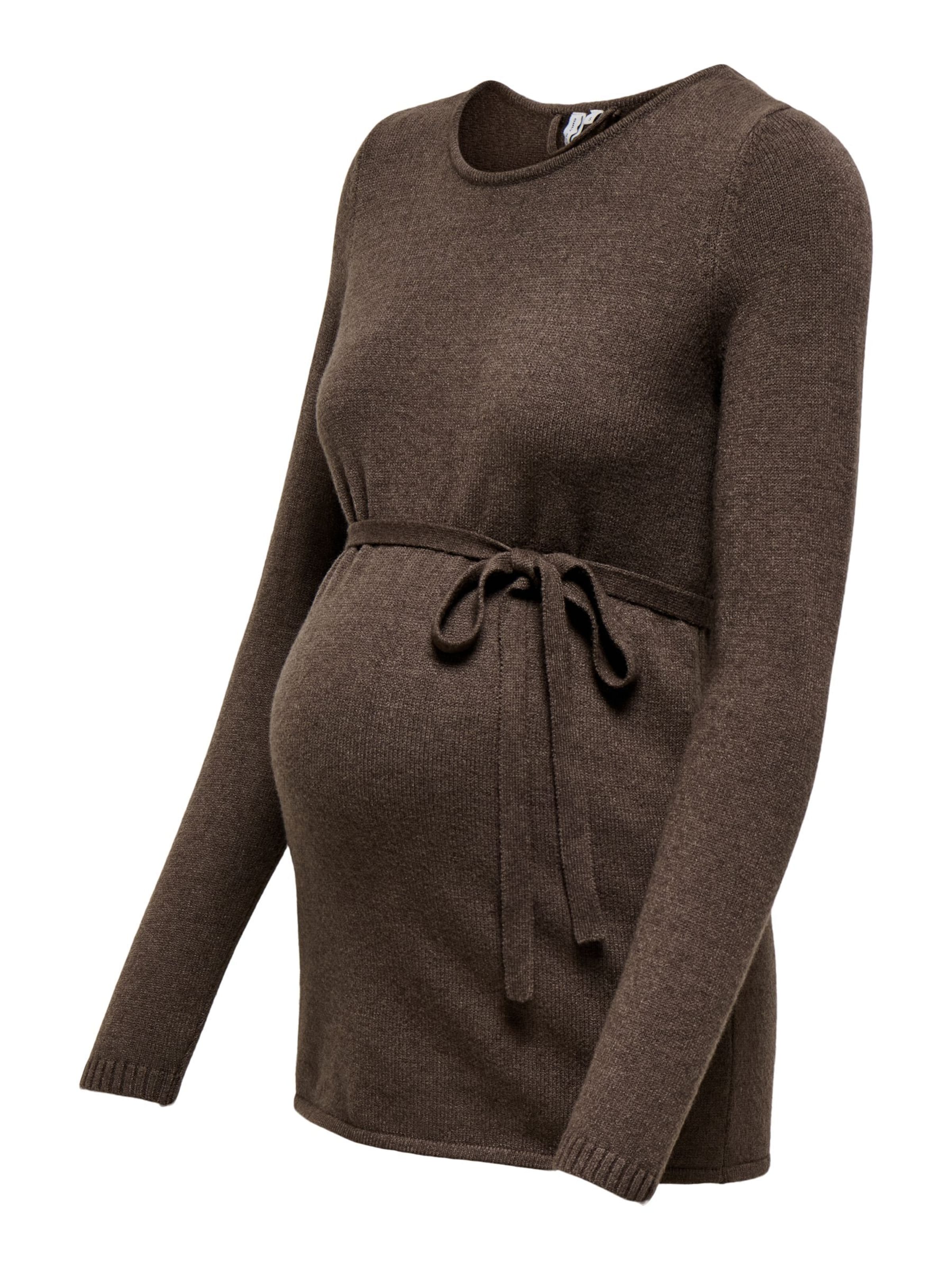 Only Maternity Sweater 'OLMLeva' in Brown: front