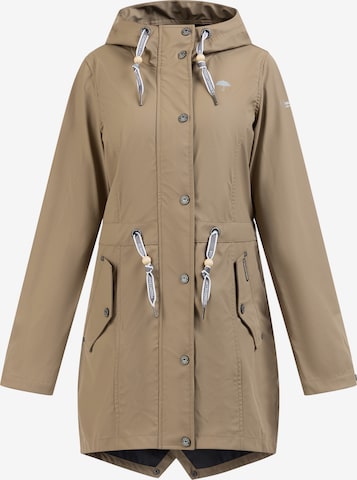 Parka mi-saison Schmuddelwedda en beige : devant