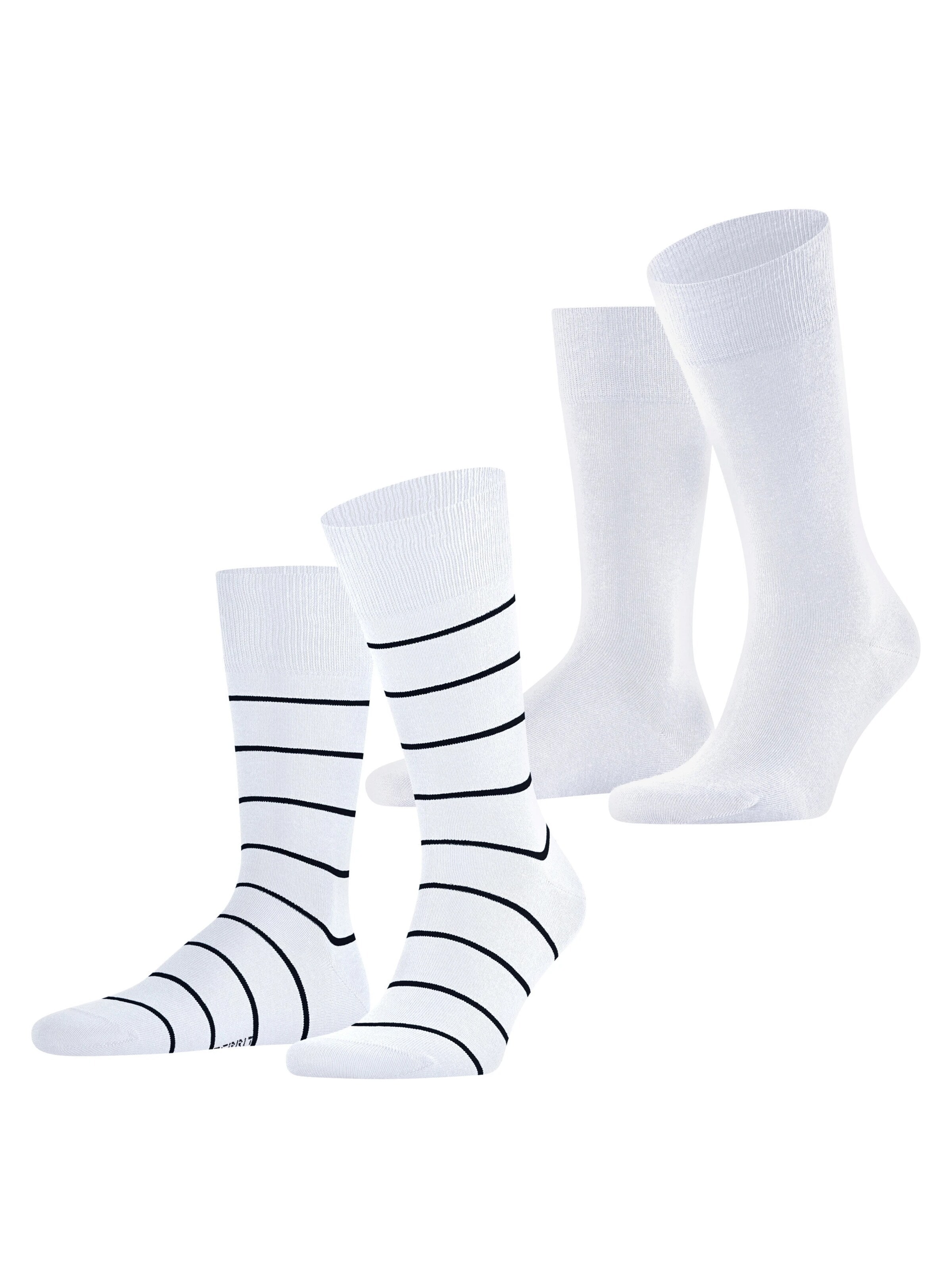 ESPRIT Socken 'Modern Stripe 2-Pack'‌‌‌‌‌‌ in Weiß: Vorderseite
