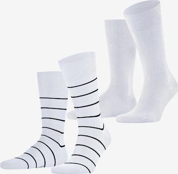 ESPRIT Socken 'Modern Stripe 2-Pack' in Weiß: Vorderseite