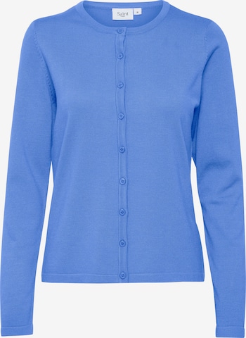 SAINT TROPEZ Knit Cardigan in Blue: front