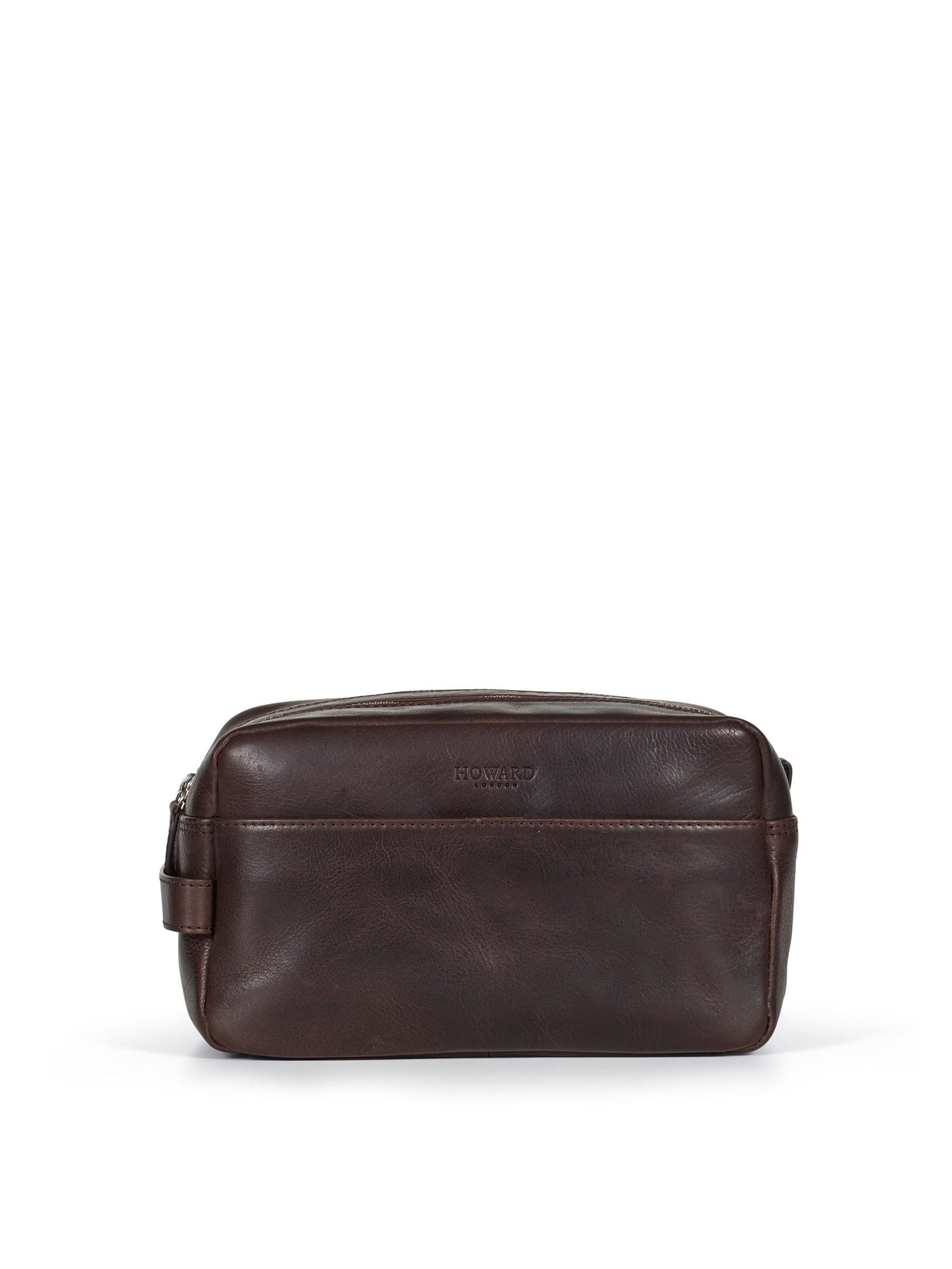 Trousses de toilette 'Toiletry Bag Hayden Dark Brown' Howard London en marron : devant