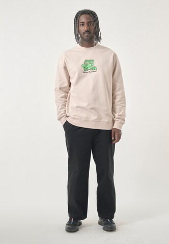 Cleptomanicx Sweatshirt 'Embrace Football' in Beige