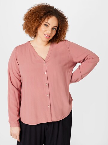 Camicia da donna 'Sanja' di ABOUT YOU Curvy in rosa: frontale