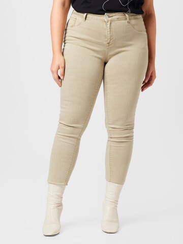 ONLY Carmakoma Skinny Jeans 'CHLOE' in Beige: front