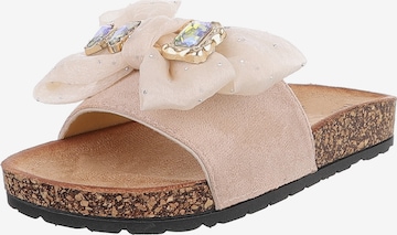 Ital-Design Pantolette in Beige: Vorderseite