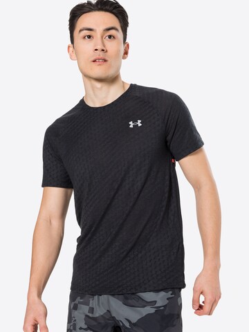 melns UNDER ARMOUR Sporta krekls 'Streaker': no priekšpuses