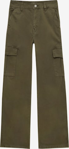 Regular Pantalon cargo Pull&Bear en vert : devant