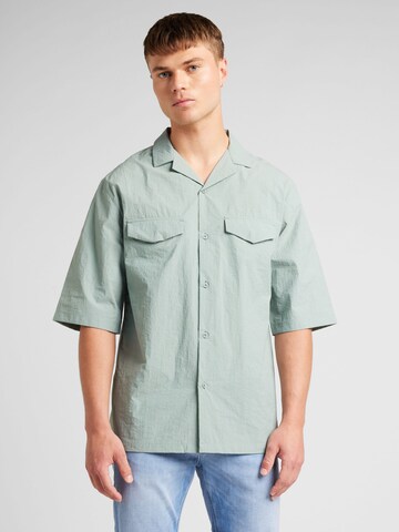 TOPMAN Comfort fit Overhemd in Groen: voorkant