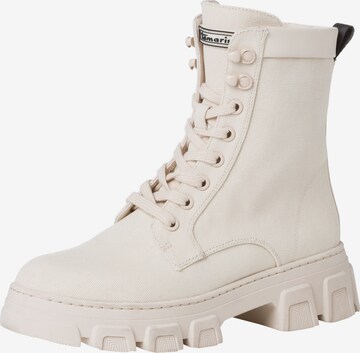 TAMARIS Lace-up bootie in White: front