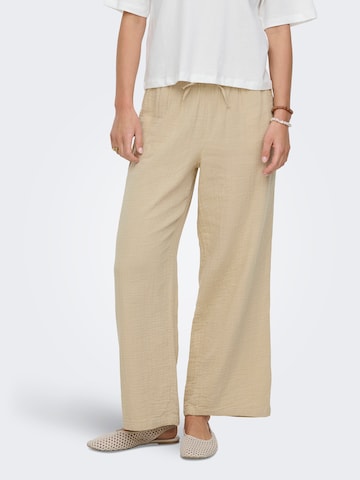 ONLY Wide leg Pants 'ONLTHYRA' in Beige: front