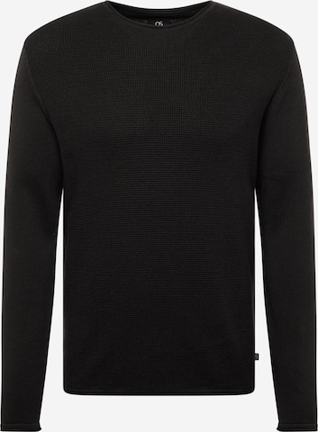 Pull-over QS en noir : devant