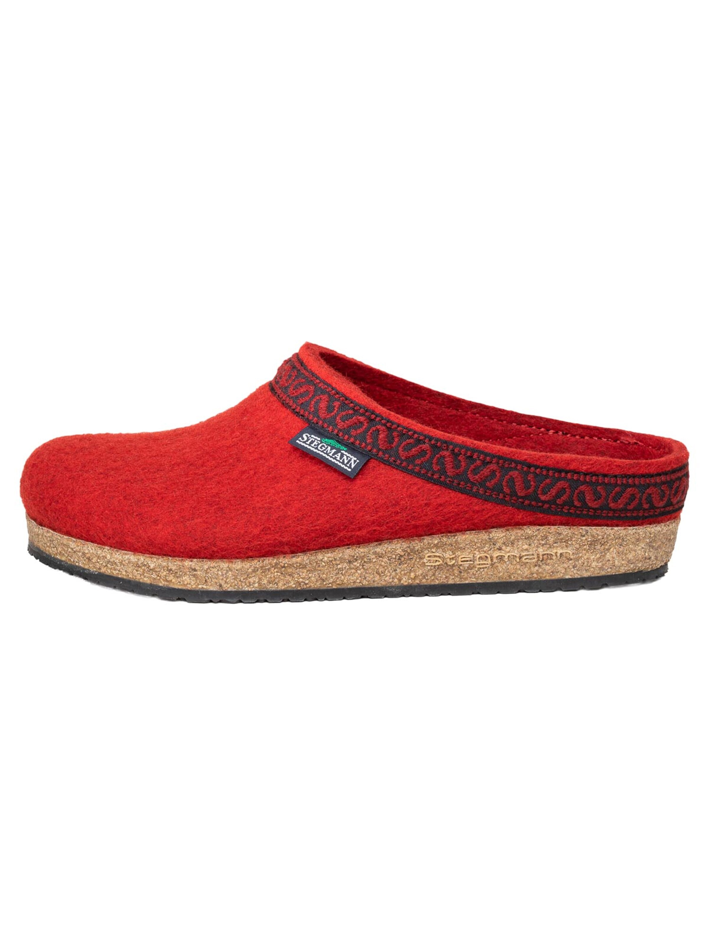 Stegmann Clogs 'Filz' in Red: front