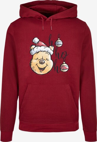 ABSOLUTE CULT Sweatshirt 'Winnie The Pooh - Ho Ho Ho Baubles' in Rood: voorkant