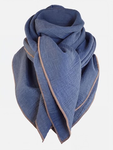 wundabaa Scarf 'Musselin Melange 130 x 130' in Blue: front