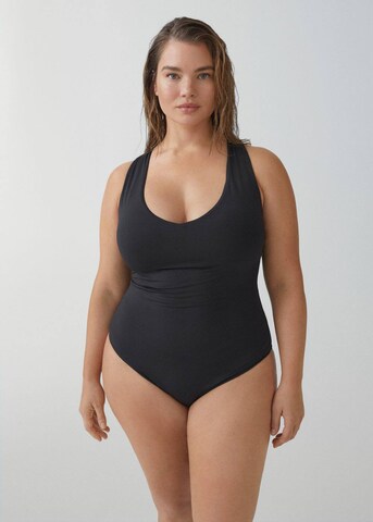 MANGO Swimsuit in Black: front