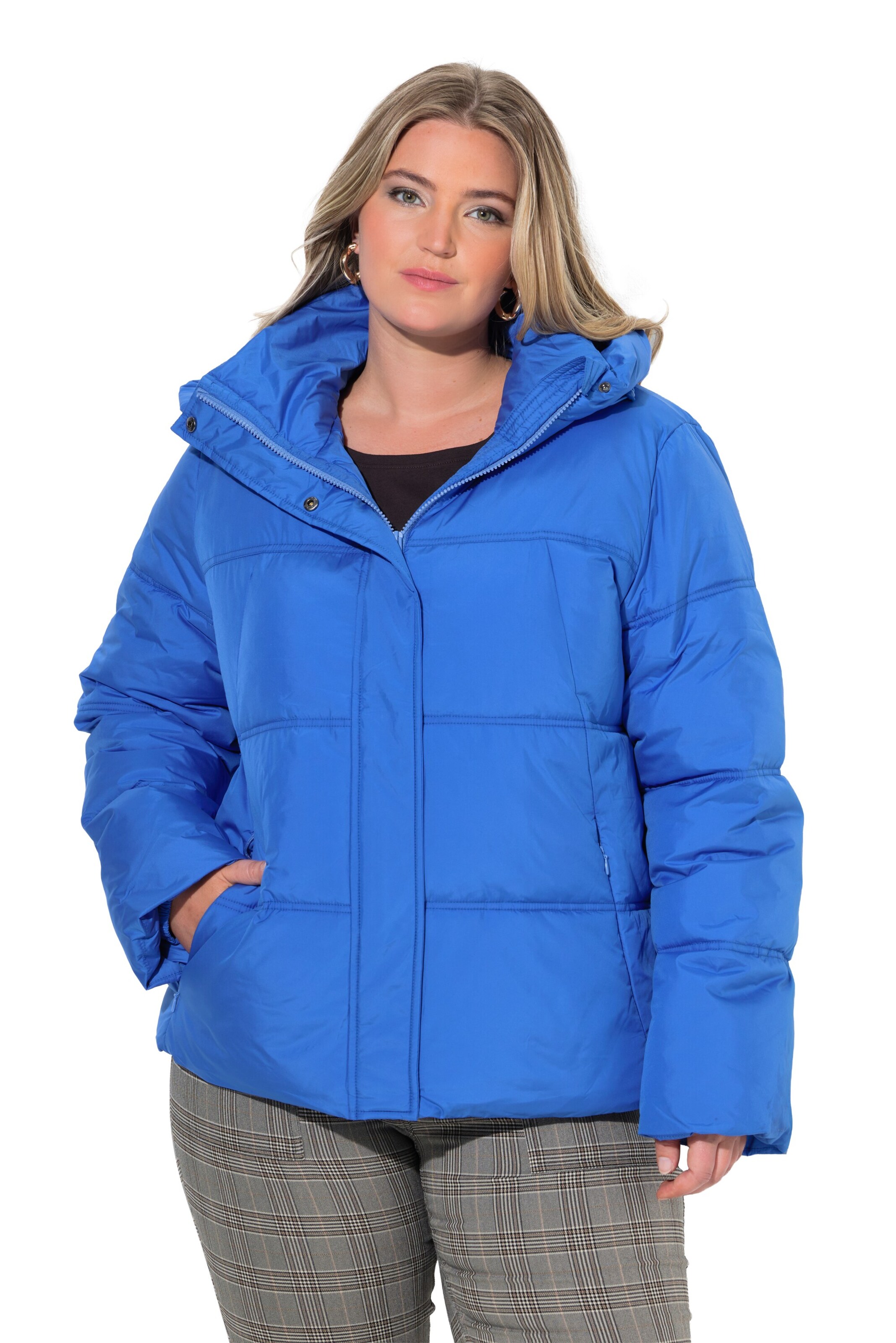Ulla Popken Winterjas in Blauw: voorkant