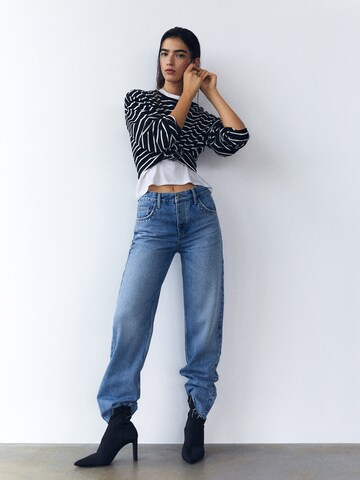 Pull&Bear Wide Leg Jeans in Blau