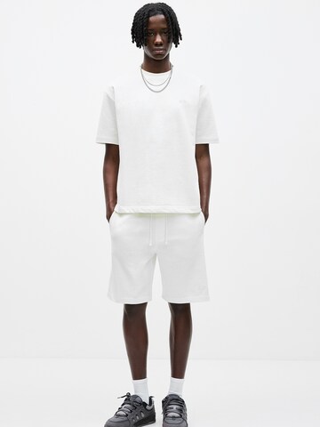 Pull&Bear Loosefit Broek in Wit: voorkant
