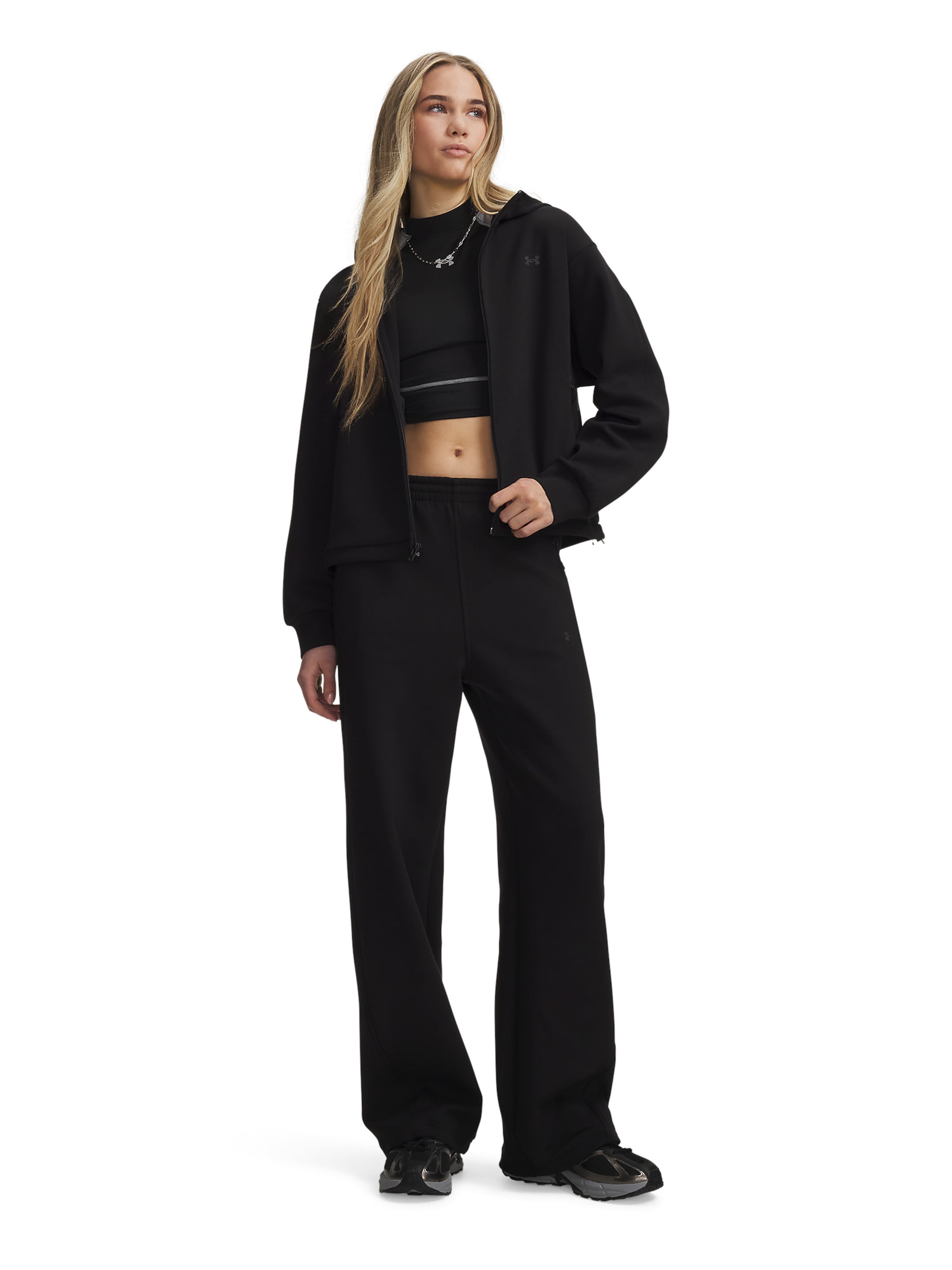UNDER ARMOUR Loosefit Sportbroek 'Unstoppable' in Zwart: voorkant