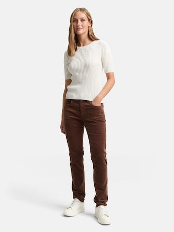 Skinny Pantalon 'Nela' TOM TAILOR DENIM en marron