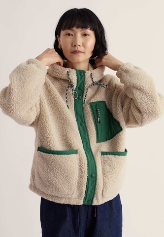 Veste en polaire 'Wooded Trail' Seasalt Cornwall en beige : devant