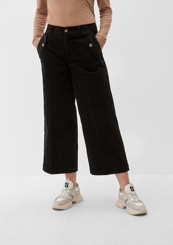 Wide Leg Pantalon s.Oliver en noir : devant