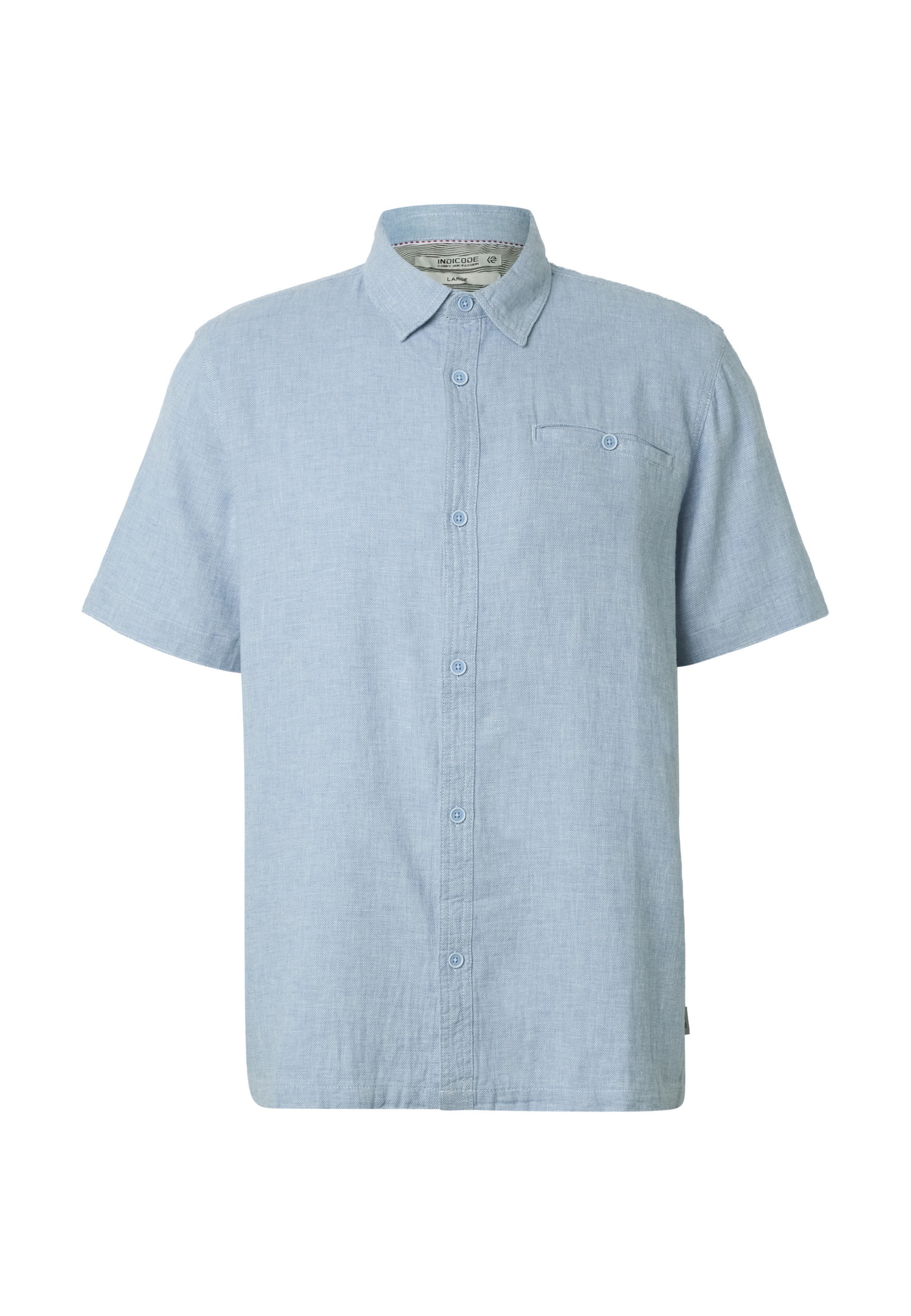 INDICODE JEANS Regular fit Button Up Shirt 'Trope' in Blue: front