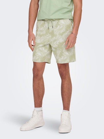 Only & Sons Regular Pants 'Perry' in Green: front