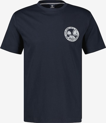 LERROS Lässiges, unifarbenes T-Shirt aus reiner Baumwolle mit Print in Blau: Vorderseite