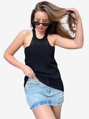 Bianco Lucci Top in Schwarz: Vorderseite