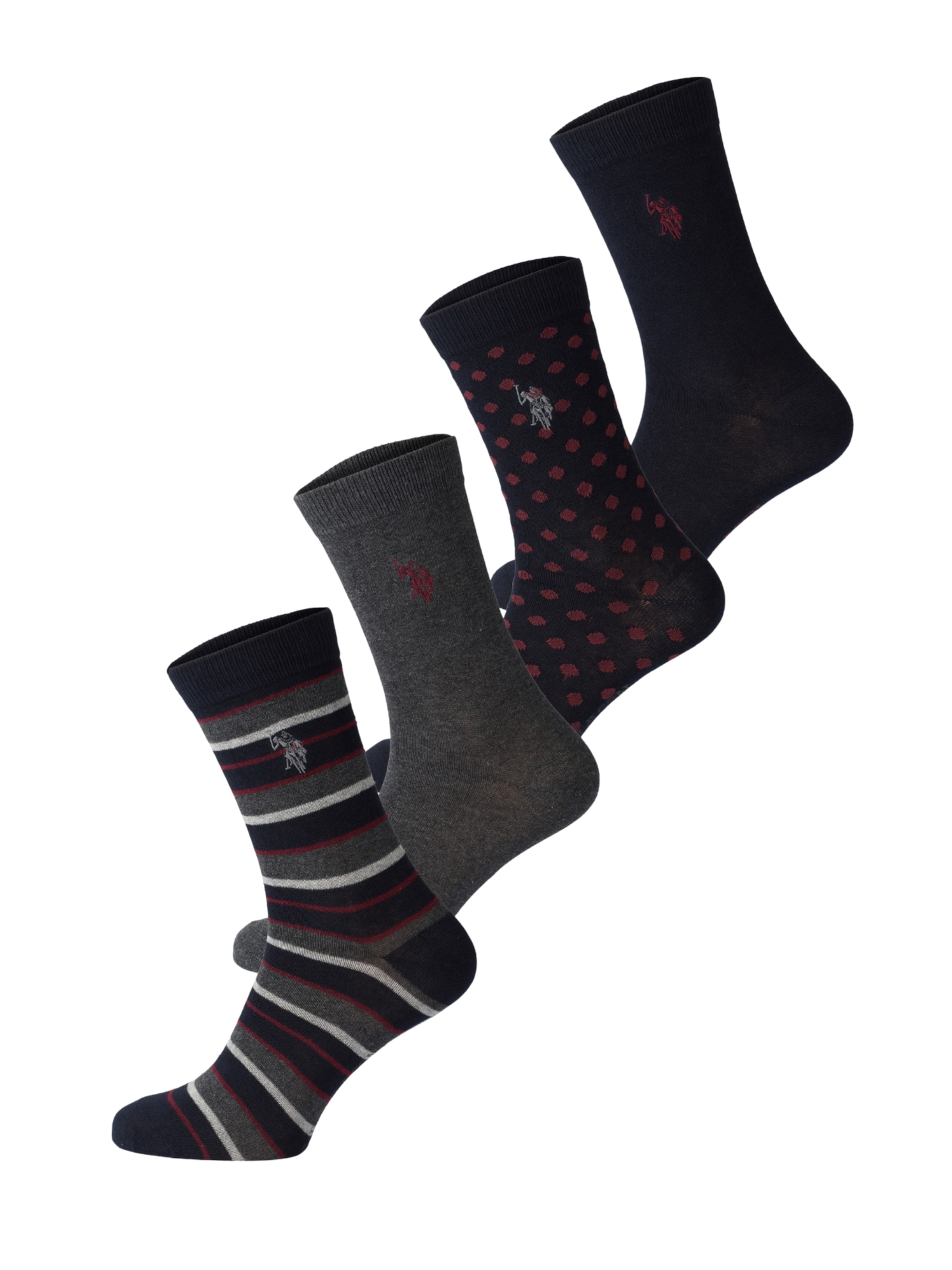 U.S. POLO ASSN. Ponožky 'Bedford' – šedá: přední strana