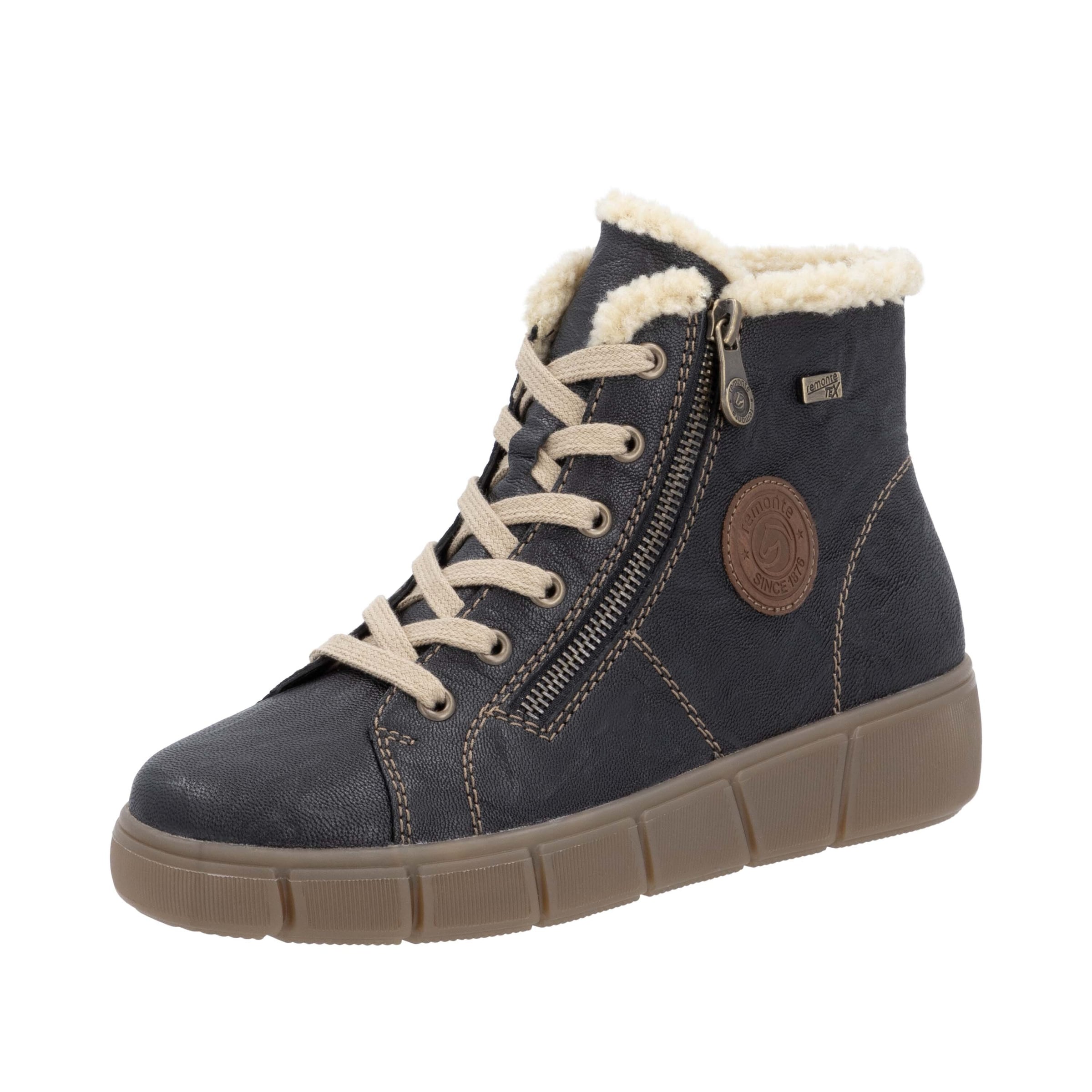 REMONTE Bottes à lacets en bleu marine / marron / blanc, Vue avec produit