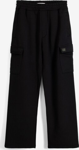 Bershka Wide leg Byxa i svart: framsida