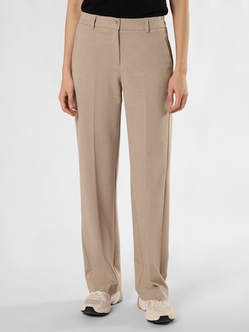 OPUS Regular Trousers with creases 'Mauno' in Beige: front