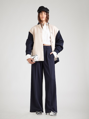 MM by Max Mara Wide leg Παντελόνι με τσάκιση 'GINNICO' σε μπλε